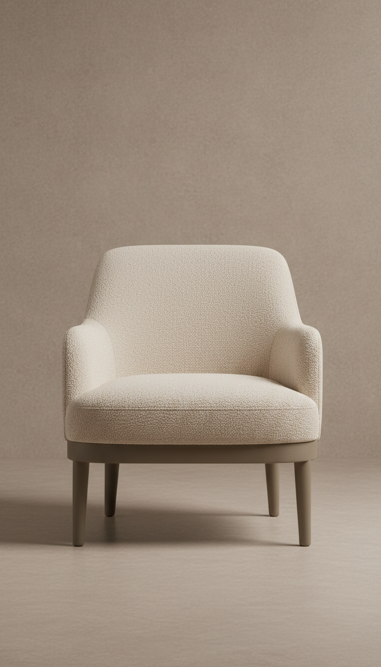 Putty bouclé accent chair