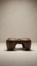 Sculptural walnut coffee table